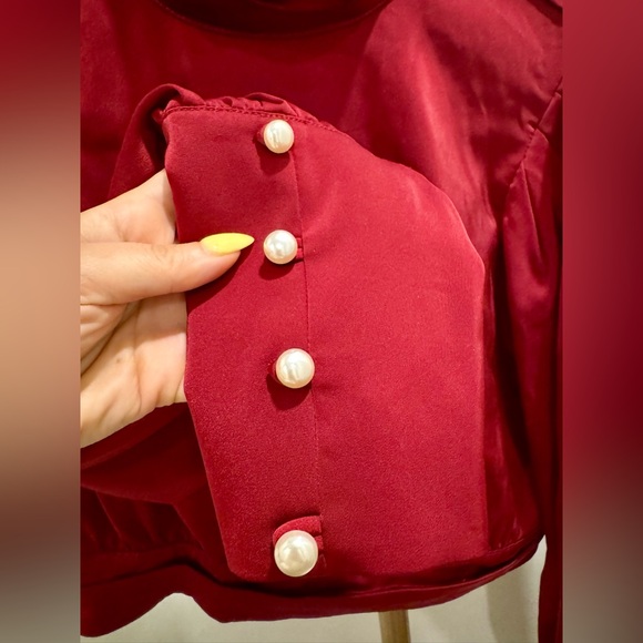 Camila Coelho Kristen Top in Wine, Size Medium - Picture 5 of 9